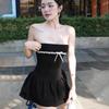 Sweet and salty age-reducing lace edge bow tube top dress women's waist and thin hot girl tutu