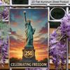 2D Flat Aluminum Sign Measures 7.87*11.8 Inches and Celebrates 250 Years of History with A Patriotic Design Featuring The Statue of Liberty At