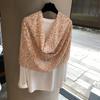Japanese Literary And Artistic Small Flower Thin Outer Shawl Scarf Women'S Summer Air-Conditioning Room Head Silk Scarf Yarn Sunscreen Beach Towel