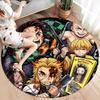 Demon Slayer Round Area Rug Carpet Rug For Living Room Bedroom Sofa Playroom Decor Nonslip Floor Mat