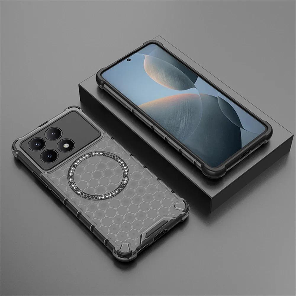 For Xiaomi Poco X6 Pro X 6 F6pro Case for Magsafe Magnetic Wireless Charging Shockproof Clear Full Silisone Protection Phone Cover for Poco X6pro F5