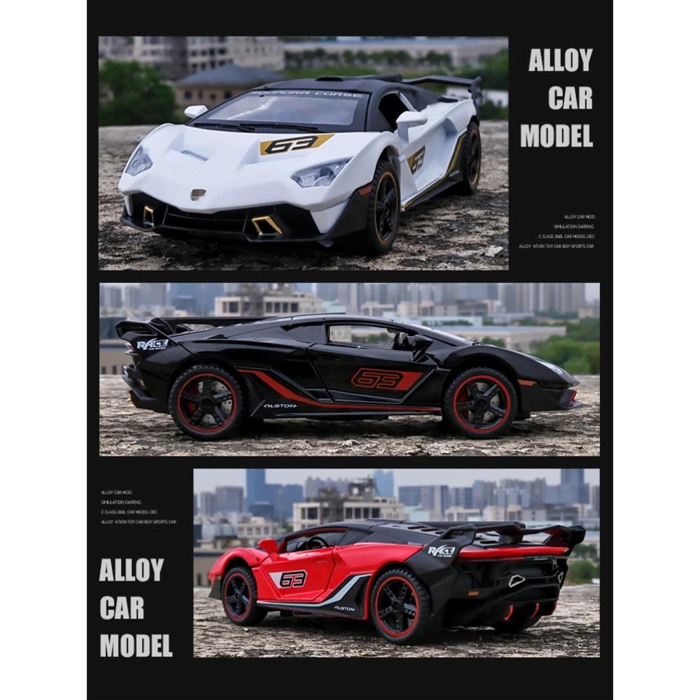 1/32 Lamborghini Aventador SC18 Alston Alloy Racing Car Model Diecasts Metal Toy Sports Car Model Simulation Sound Light Toy Gift