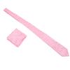 Mens Tie Handkerchief Set Pink Print Classic Style Necktie Handkerchief Kit for Business Meeting