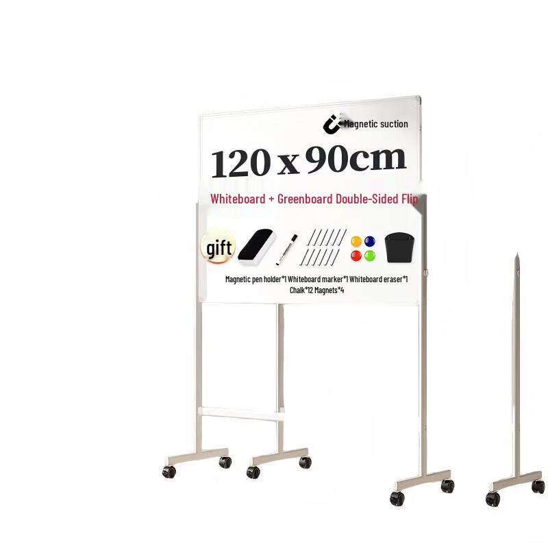 Deli 120x90cm Dual-Sided Mobile Whiteboard & Greenboard