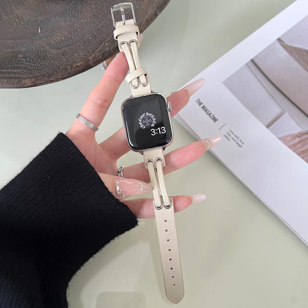 Band For Apple Watch Series 10 42mm/9 8 7 41mm/SE (2023) SE (2022) SE 6 5 4 40mm/3 2 1 38mm Genuine Cow Leather Wrist Strap