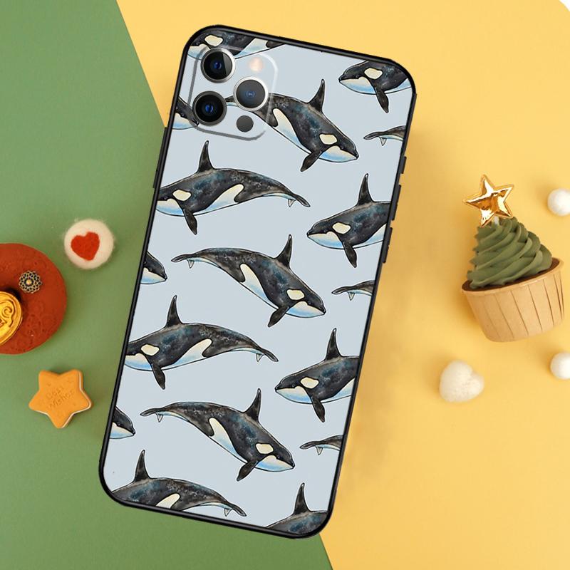Blue Ocean Whales Pattern Phone Case For iPhone 17 16 14 13 12 11 15 Pro Max 12 13 Mini 16E 17 Air Shockproof Cover