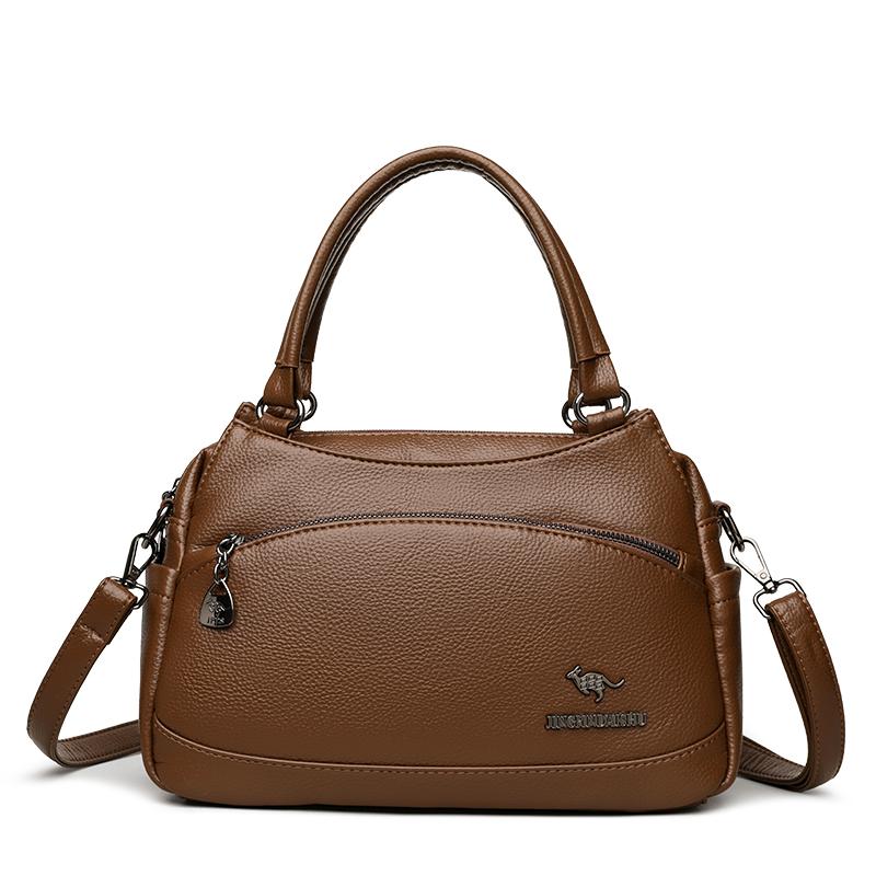 Women's Bag Middle-Aged Mother Bag Pu Shoulder Messenger Bag Handbag