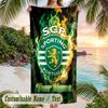Beach Towel Sporting CP Print Custom Name Text Soft Towel for Swimming Pool