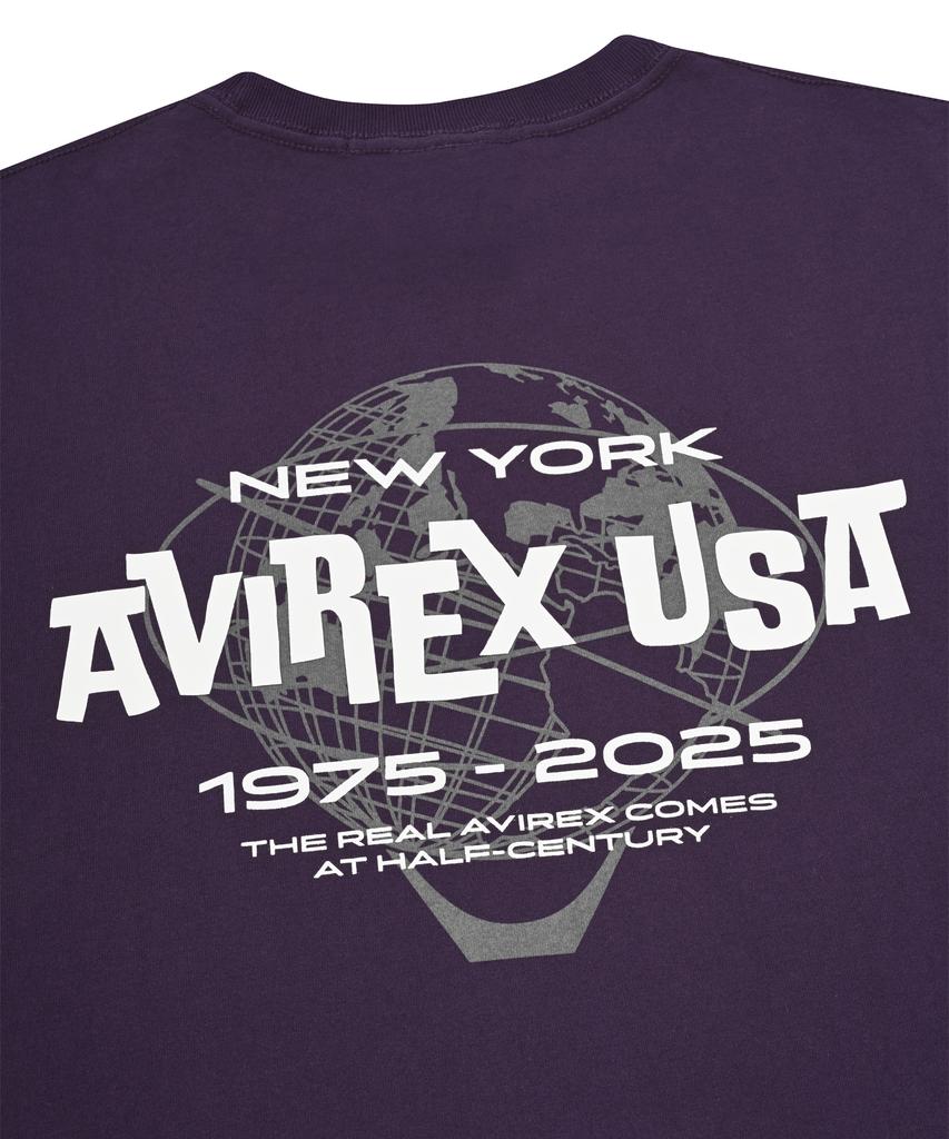Abilegseu Avirex Usa Print T-Shirt / 7835234002 Purple