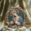 Aluminium Metall Blechschild Glam Stil Maria Thema Runde Wanddekoration Geschenk