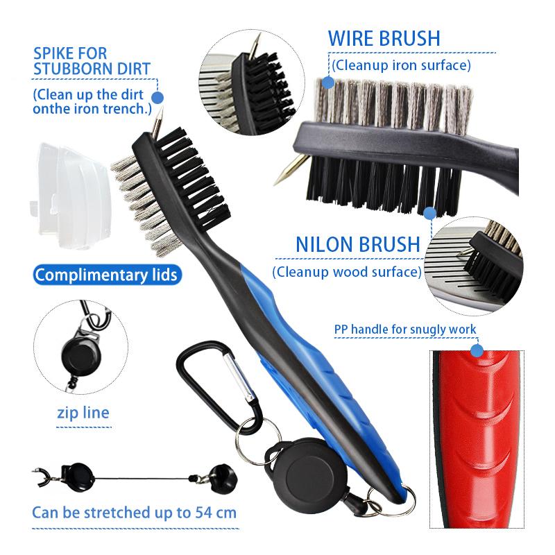 Golf Club Cleaner Golf Cleaning Brush With Carabiner Groove Sharpener Cleaner Multi Style Golf Sports Accessories Drop Ship 5