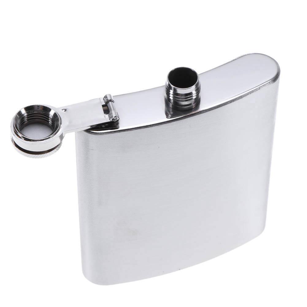 7oz Silver Portable 304 Stainless Steel Flagon Whiskey Vodka Wine Pot Hip Flask Set Alcohol Drinking Funnel Cup Set