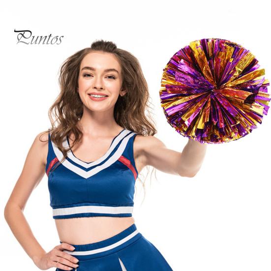 Cheerleading Bouquet Metallic Foil Hand Flowers Kids Teens Sports Team Ball Game Cheerleader Streamers Pom Poms