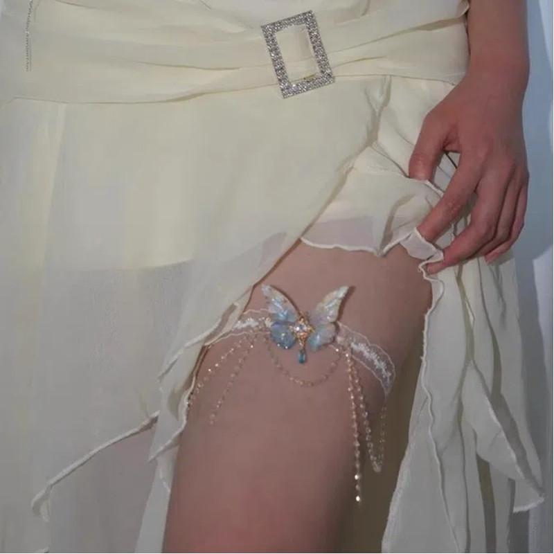 Sexy Gradient Tassel Butterfly Leg Chain Female Sweet Cool Hot Girl Creative Design Unique Dress Accessories Dancing Girl Fashion Accessories