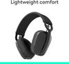Logitech Zone Vibe 100 Wireless Bluetooth Earphones, Head mounted Office Earphones, Noise cancelling Earphones, 20 Hour Battery Life