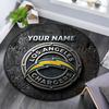 Custom Name,Los Angeles Chargers Pattern Round rug,Carpet Rug for Living Room Bedroom Playroom ,Non-slip Floor Mat,Holiday Gifts and Birthday Gifts.