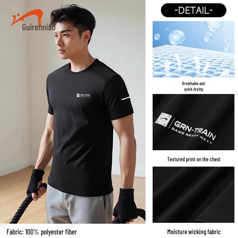 Guirenniao Men s Loose Fit Quick-Dry T-Shirt M