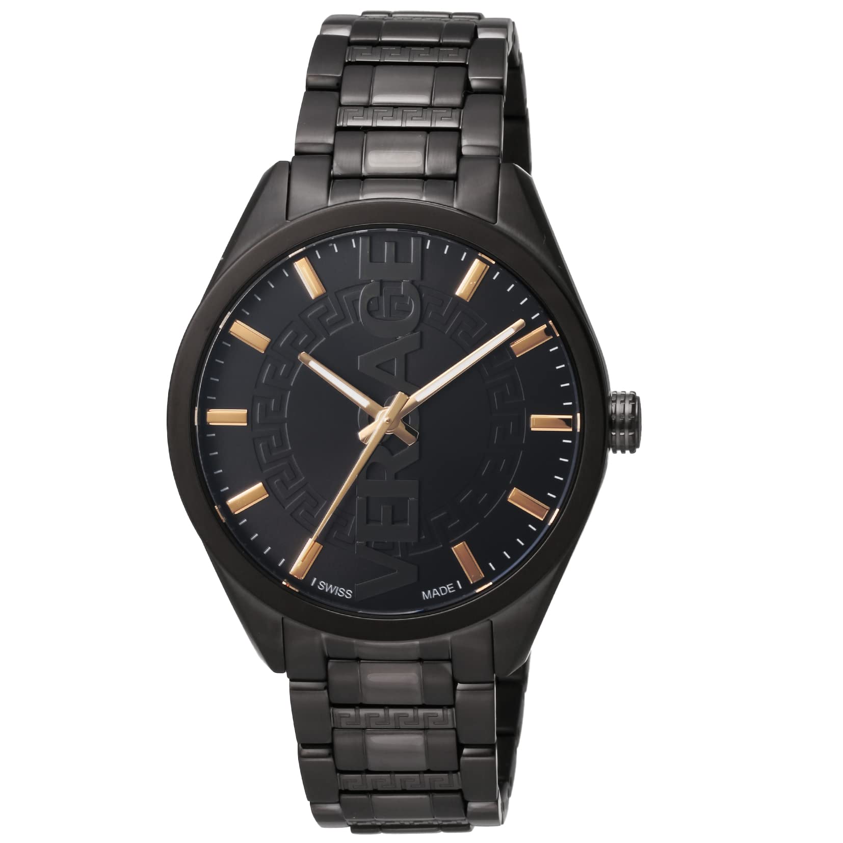 

Watch Black Dial Stainless Steel Sapphire Glass Quartz 42MM Swiss Watch VE3H00522 Gray [Versace] V-VERTICAL Men s [Item]