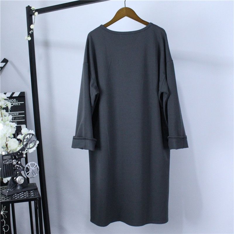 Sweatshirt for Women Oversize Thickened Loose Round Neck Solid Color Casual Pullover Long Sleeve Top Sweatshirt