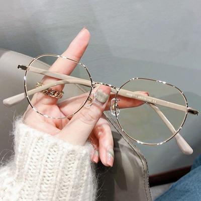 Anti Blue Light Metal Polygons Myopia Glasses Women   Computer Myopic Optical Eyeglasses  Goggle