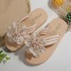 Fashion Fashion Flower Decor Flat Flip Flops for Women 2025 Summer Lightweight Non Slip Sandals Woman Comfort Clip Toe Beach Slippers