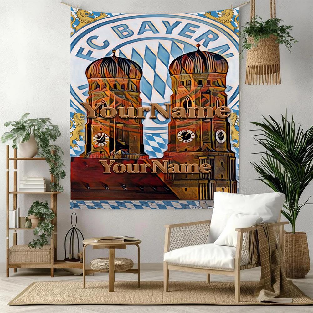 Bayern Munich Custom Your Name Wall Decor Tapestry Art For Pet Memorial Birthdaywedding Party Backdrop Family Gift