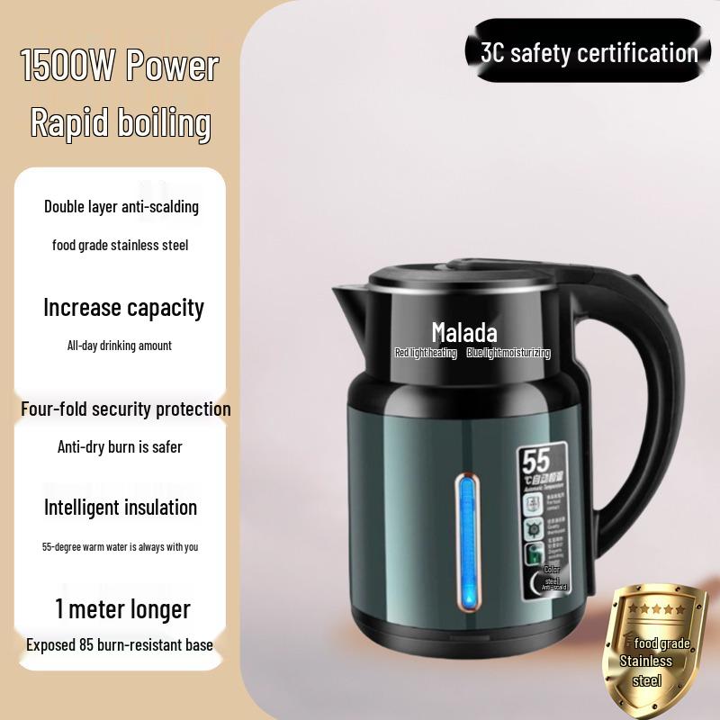 Wanlida 2025 Electric Kettle: Automatic Power-Off, Large Capacity, Insulated Boil, Household Use