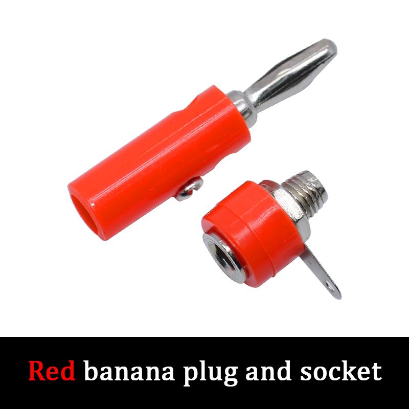 

LIZAO 4MM High Current Banana Plug and Socket, Lantern Copper Test Terminal Connectors in Red/Black красный