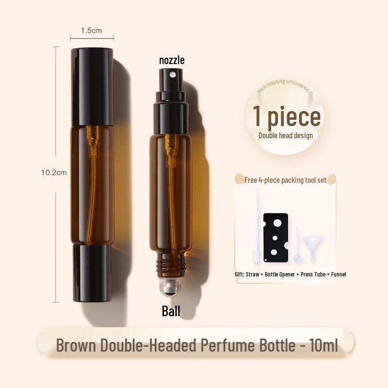 Двусторонний стеклянный флакон-отливант для духов 10 мл