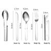 Reise-BBQ-Utensilien-Set aus Edelstahl: Messer, Gabel, Löffel & Flaschenöffner