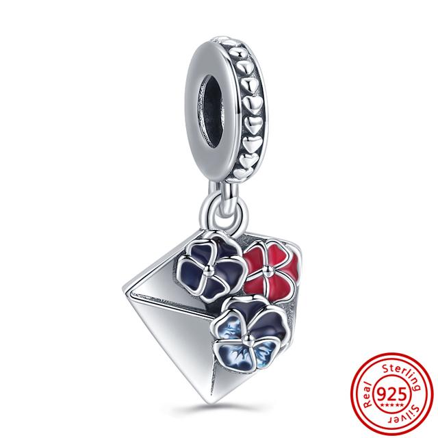 925 Solid Silver Shopping Bag Portable Travel Case Series Pendants Beads Fit Charms Bracelet Luxury Jewelry