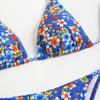 2025 New Multi-Color Print Backless Lace-Up Sexy Split Bikini Swimsuit for Women