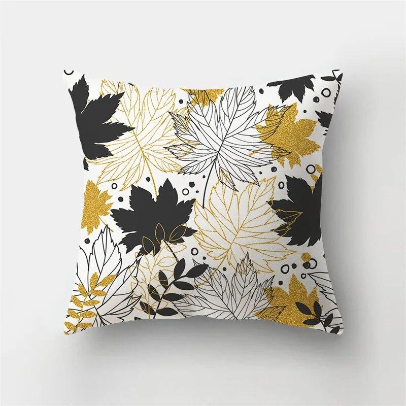 Autumn Landscape Printing Pillowcase Maple Leaf Tree Plant Sofa Cushion Cover Office Car Creative Decoration Home