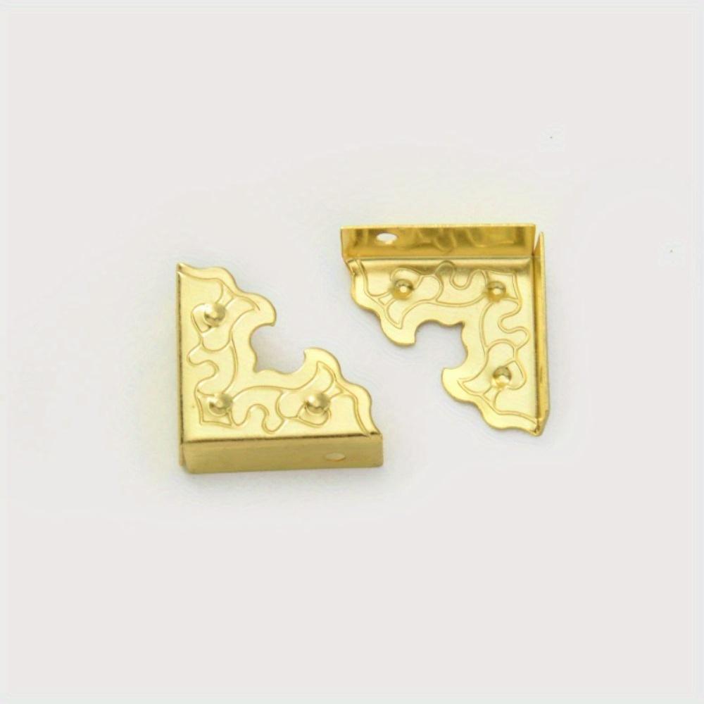 20Pcs Antique Furniture Accessories Metal Corner Protector Metal Crafts Jewelry Box Edge Safety Guard Cover Wooden Box Decorative Corner Protector