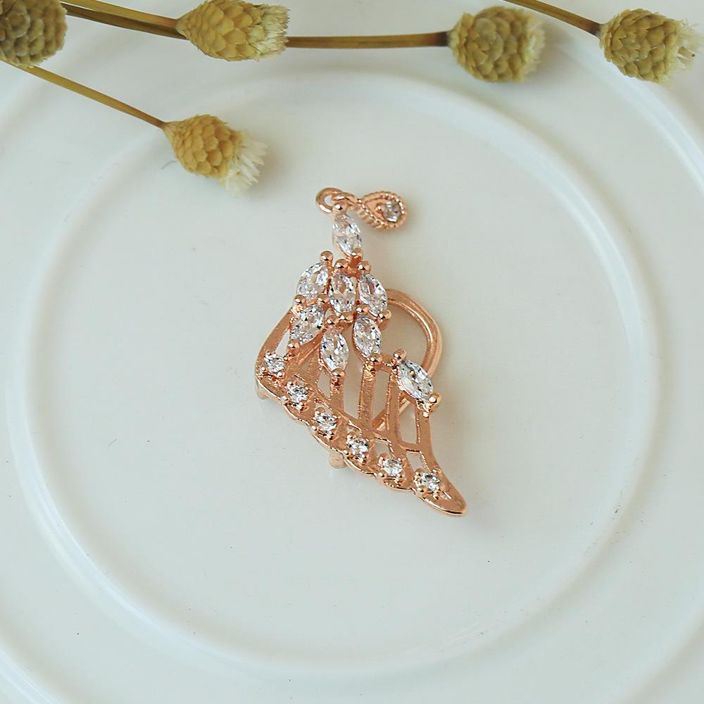 

Модные женские серьги с цирконием в виде крыльев ангела (Один) Серьги-гвоздики Клипсы для ушей Украшения для ушей с кристаллами розового золота