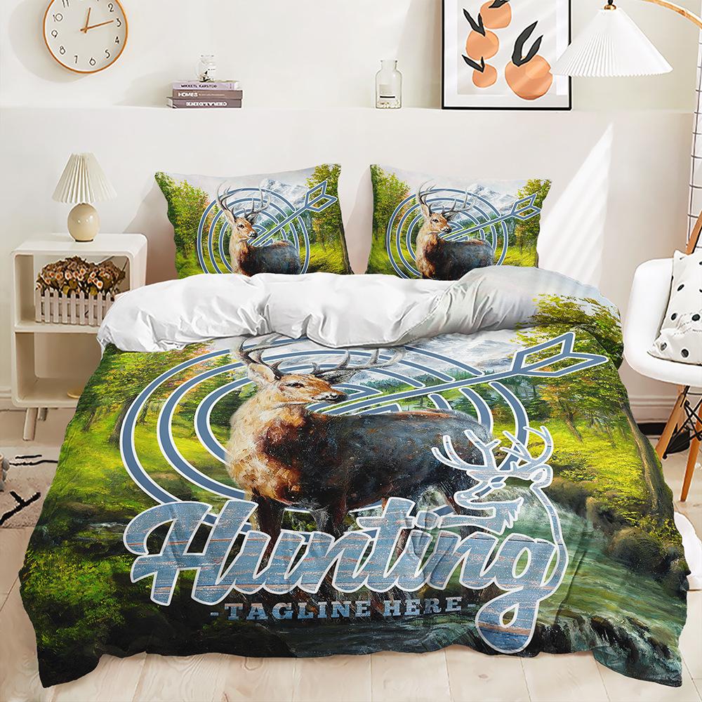 

Bed Three-Piece Animal Kit Elk Quilt Cover Two-Piece Bedroom 135 * 200 (two-piece set) 90g