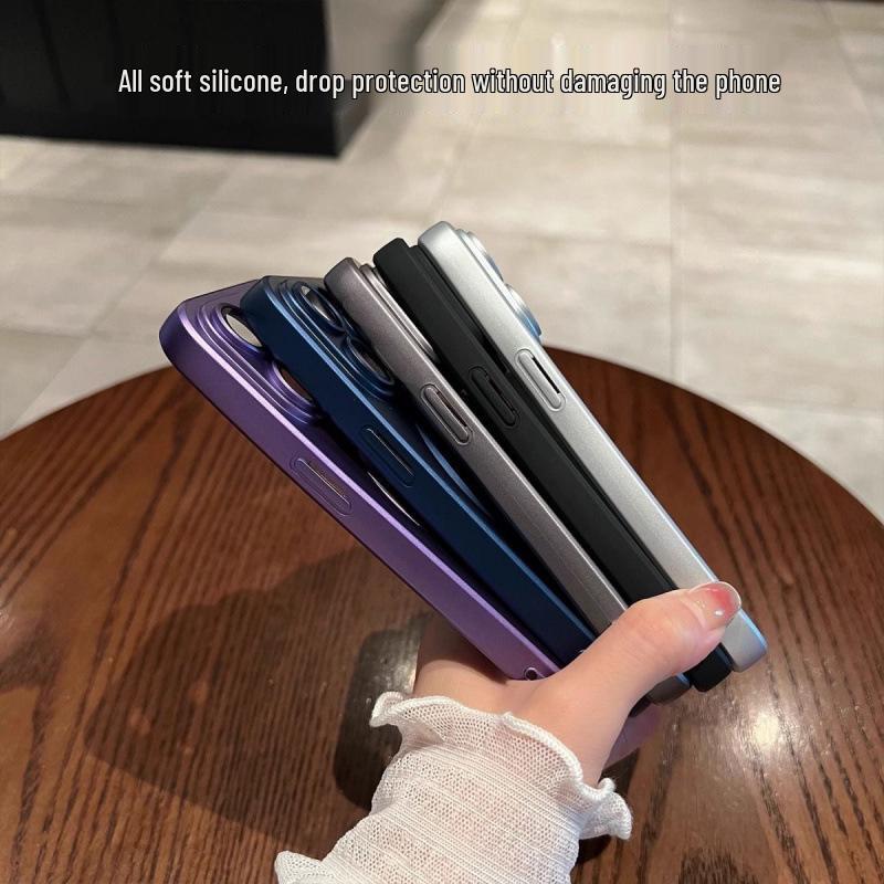 Magnetic Phone Case with Lens Film for iPhone 12/13/14 Pro/15/16 Pro Max - Full Coverage & Soft Frosted Finish