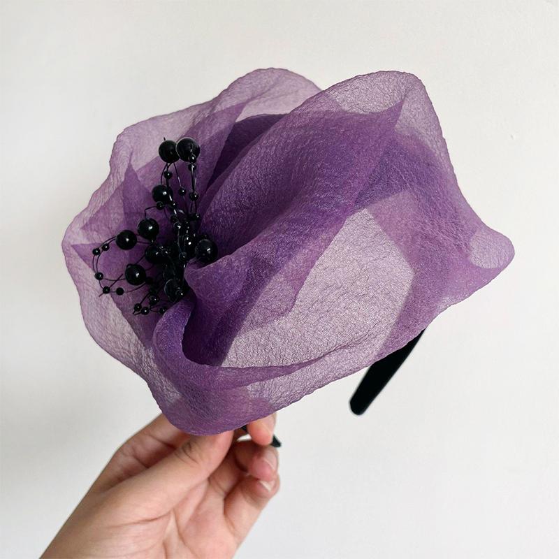1PC Extra-Wide Hairband Hat for Gray Hair Coverage Stretchable Half-Cap Hairband for Thinning Hair