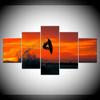 Sea surfing with sunset sky 5 Piece Wallpapers Art Canvas Print modern Poster Modular art painting for Living Room Home Decor