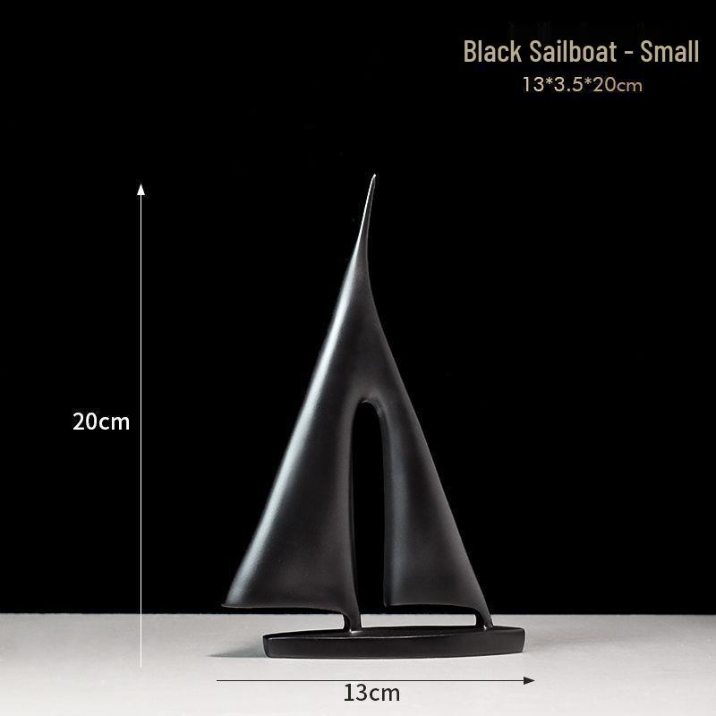 

Sleek Minimalist Sailboat Resin Sculpture for Home and Office