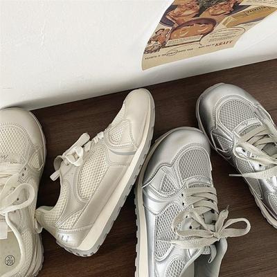 Internet Celebrity Explosion Versatile Lightweight Platform Sneakers Women's 2025 New Spring Heightening Casual Mesh Dad Shoes