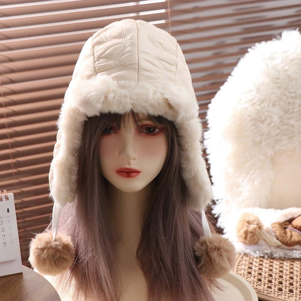Keep Warm Plush Beanie Hat Windproof Ear Protection Hat Soft Cat Ear Pullover Hat Girls