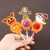 24pcs Halloween Lollipop Holder Cards Cartoon Pumpkin Ghost Pattern for Birthday Halloween Party Decoration DIY Gifts Supplies