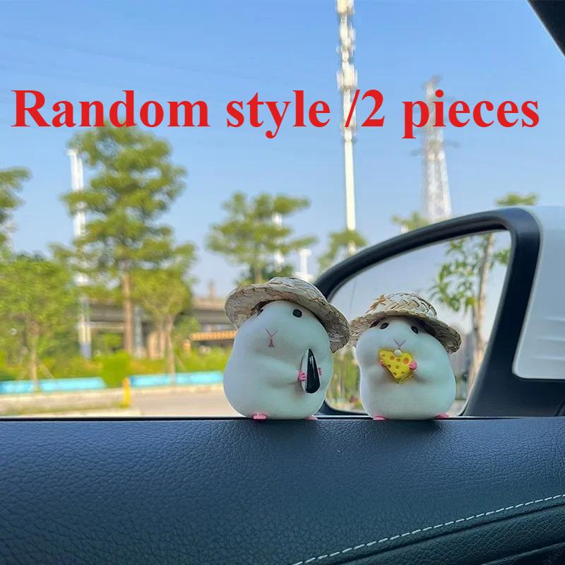 

Car decoration hamster car parts window center console cute doll car interior pendant random style 2 pieces /4 pieces