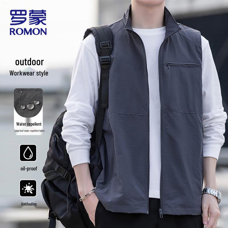 ROMON Men's Outdoor Multi-Pocket Fishing Work Vest