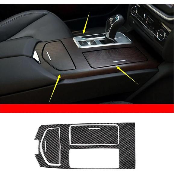 

Compatible with Maserati Ghibli 2014-2022 Center Console Gear Shift Panel Cover Cup Holder Trim Soft Carbon Fiber Car Accessories