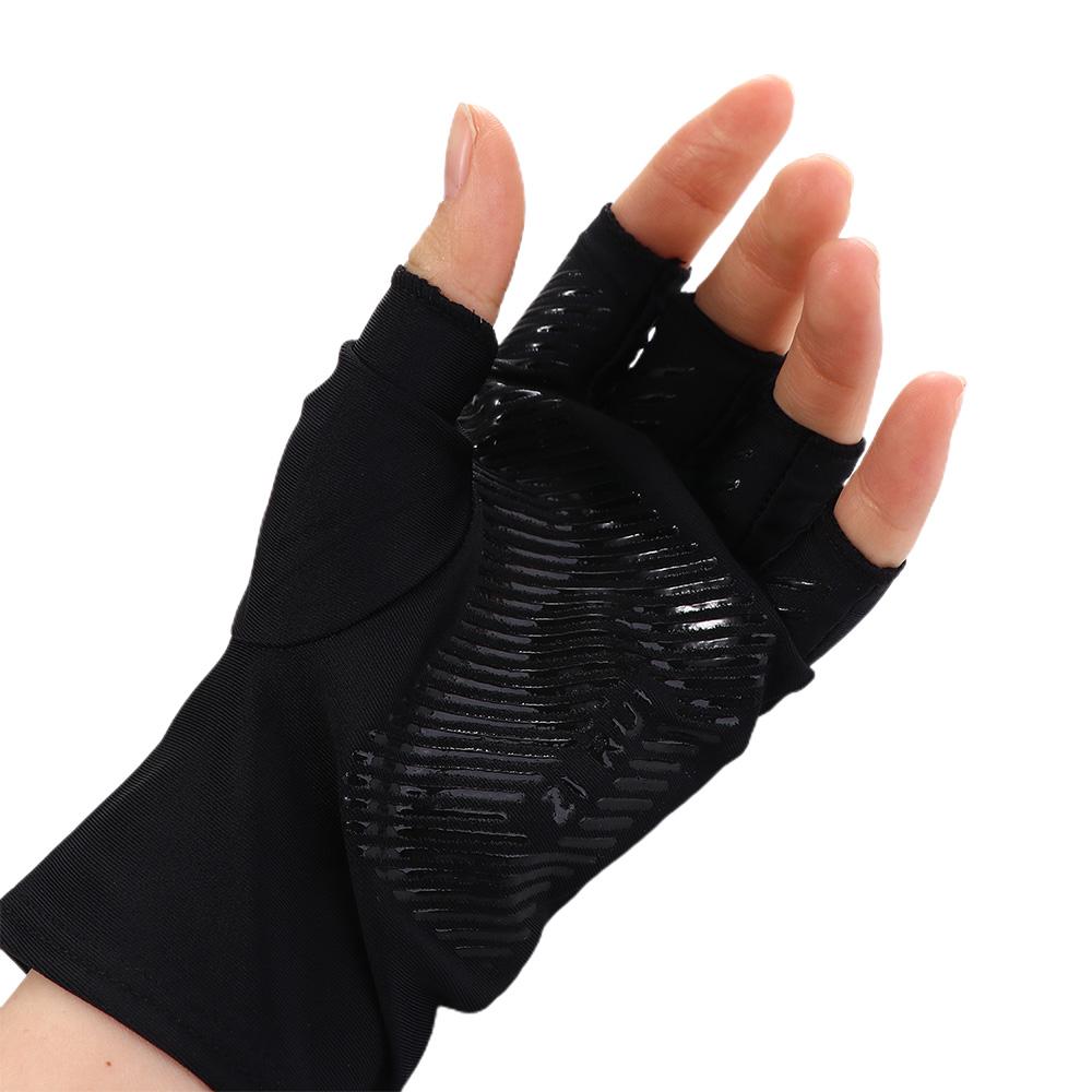 Silicone Solid Color Half Finger Gloves Men Elastic Gloves Non-slip Mittens Ice Silk Gloves