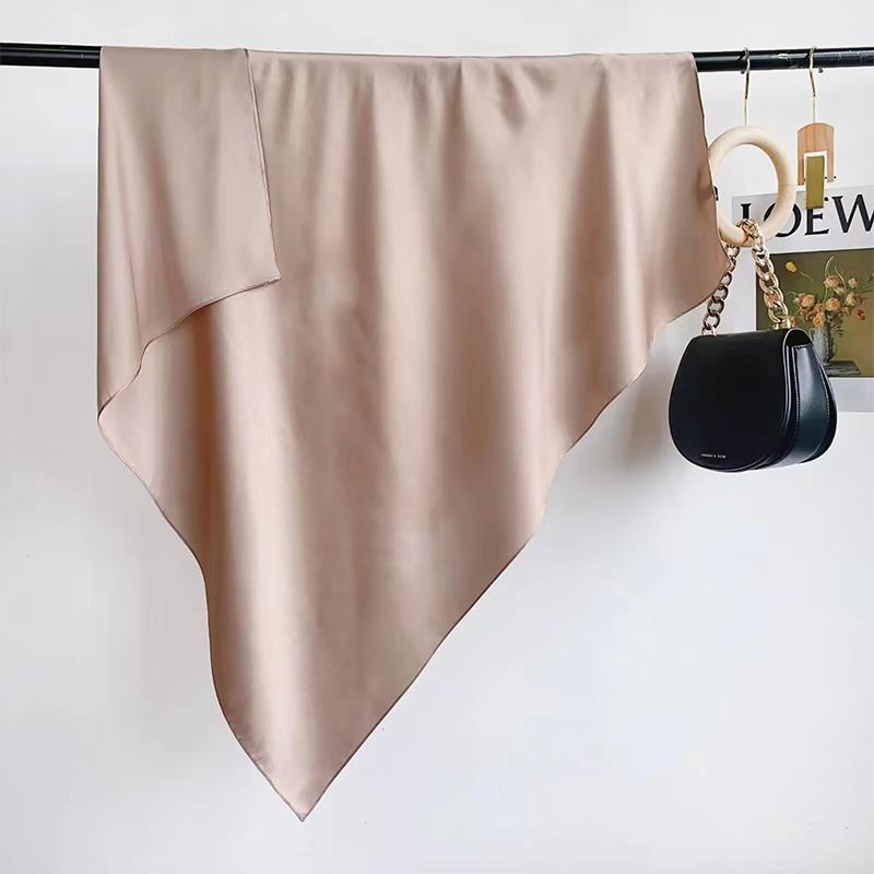 

90 см роскошный шелковый шарф женский головной платок с принтом однотонный шаль весенний пляжный палантин хиджаб женский бандана волосы рука запястье эшарп One Size