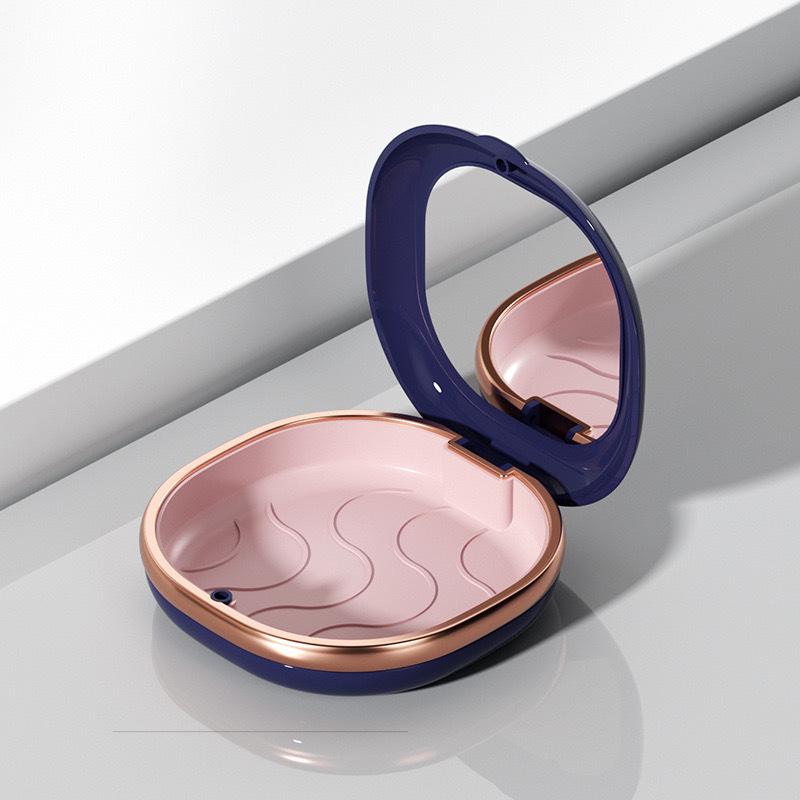 

Portable Orthodontic Retainer Storage Box with Mirror 8.45×8.44CM синій