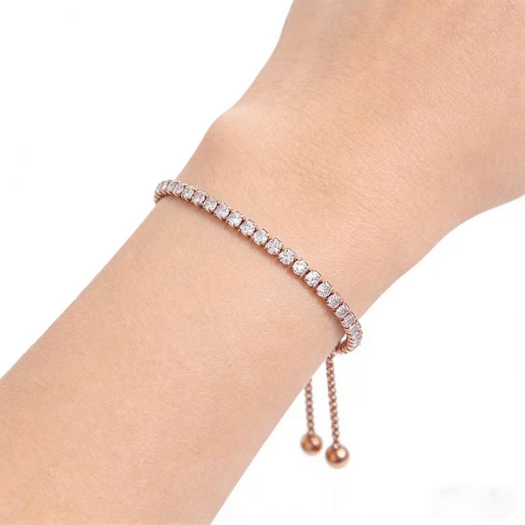 2026 Bracelet Light Luxury High Sense Does Not Fade Zircon Bracelet Fashion Men's and Women's Jewelry